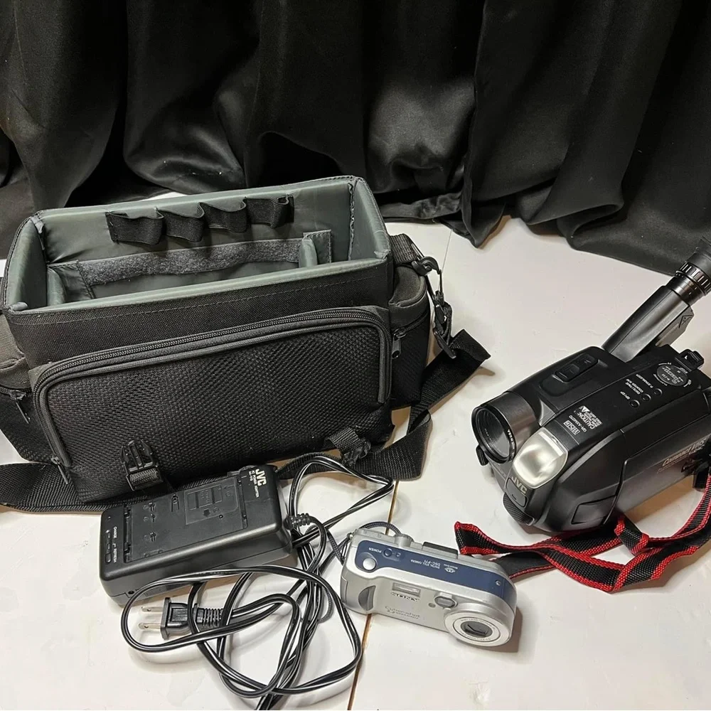 JVC video camera and Sony Cyber-shot Camera